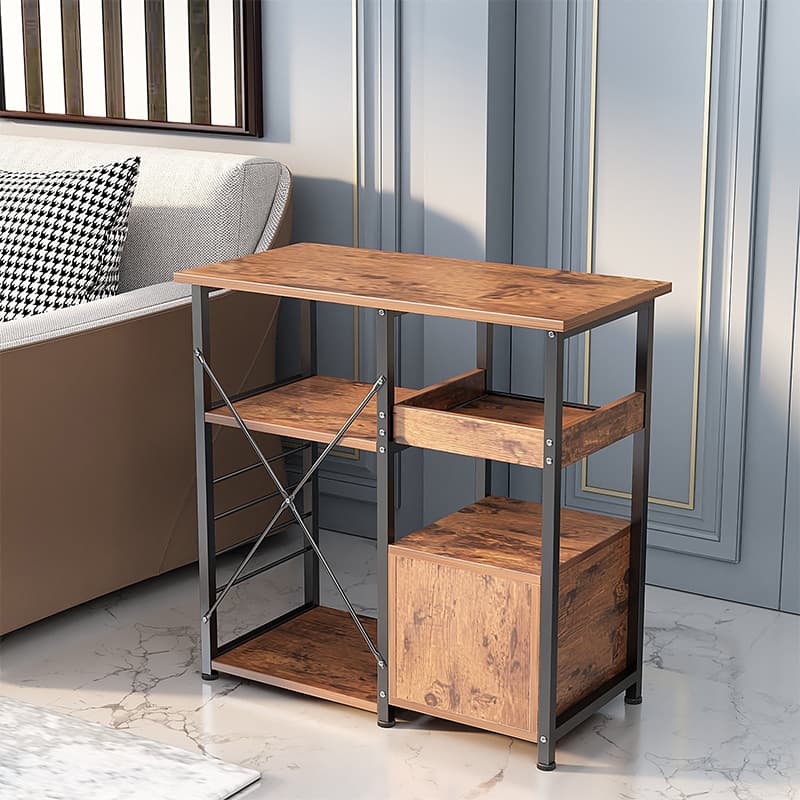 Metal Furniture Kitchen Organizer Rack Simple Assembly Wood Look