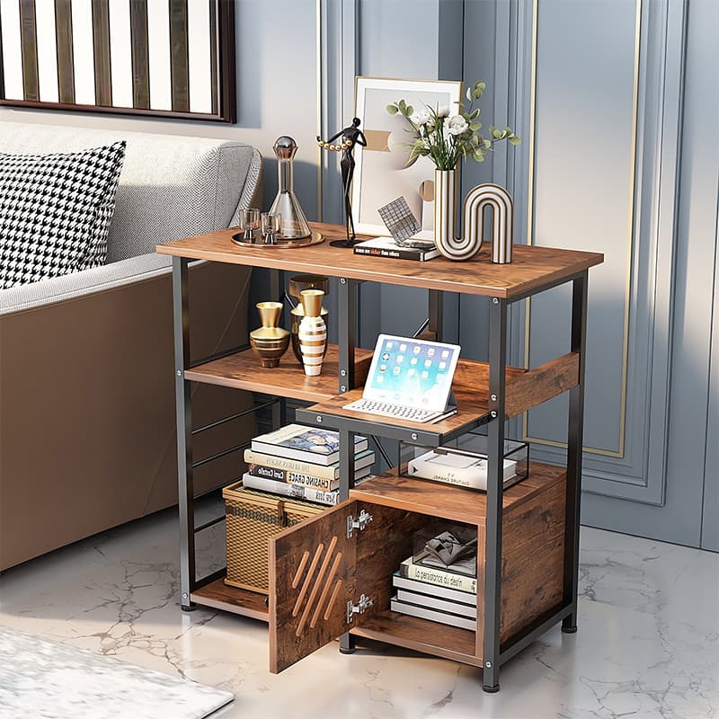 Metal Furniture Kitchen Organizer Rack Simple Assembly Wood Look